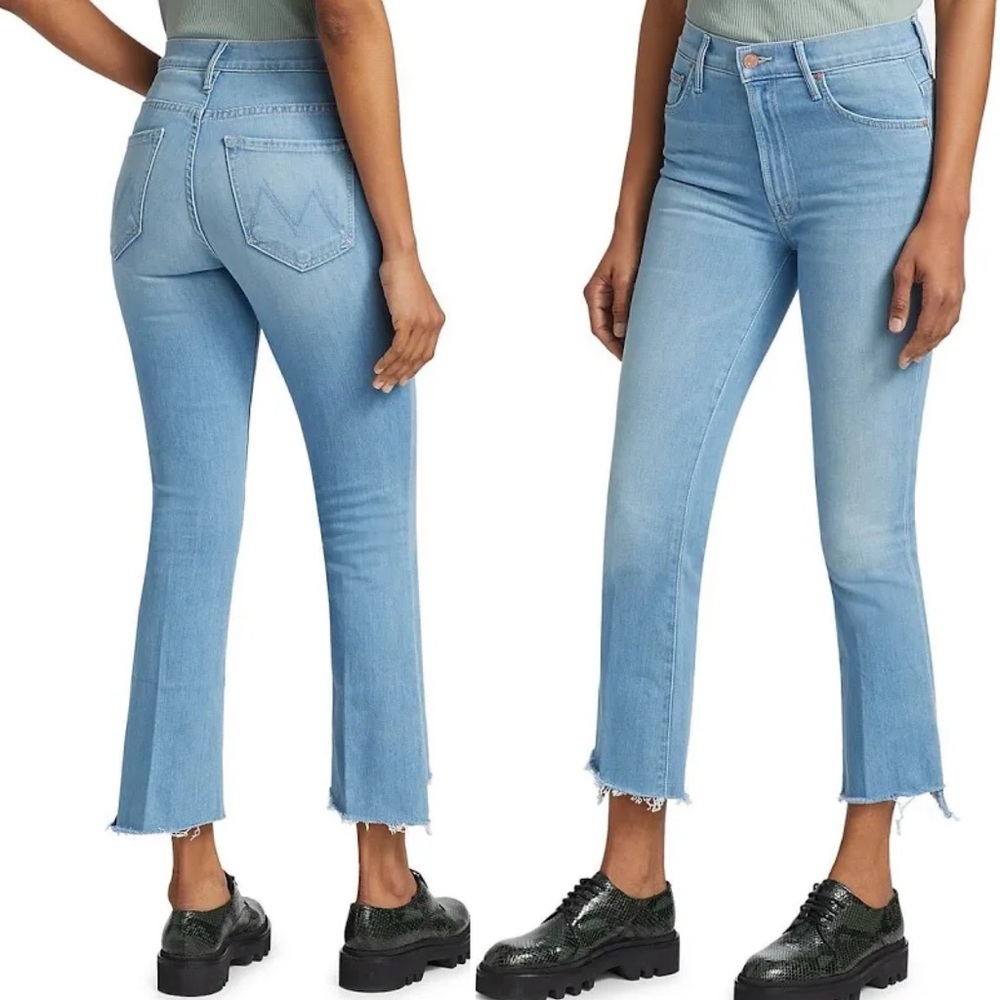 Mother Denim The Insider Crop Step Fray in Hold My Hand Light Wash Size 28 - Picture 3 of 9